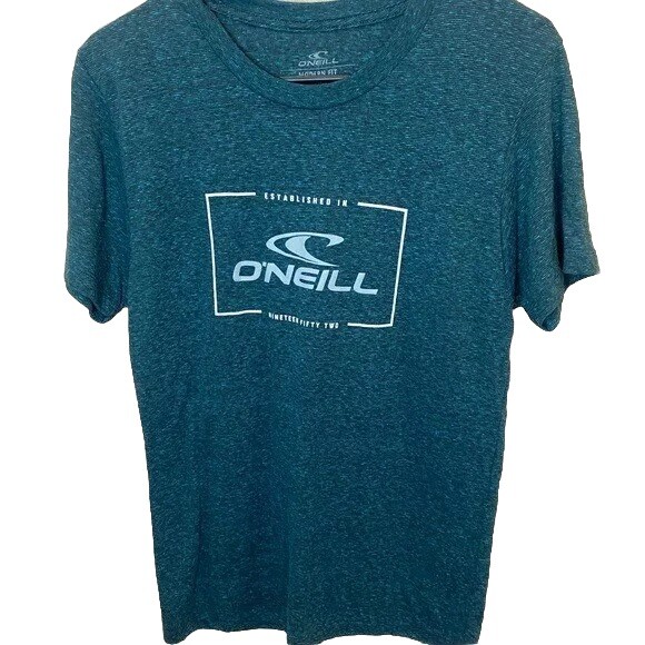 O’Neill Men’s Heather Teal Short Sleeve Shirt Size Small NWT $60 Modern Fit