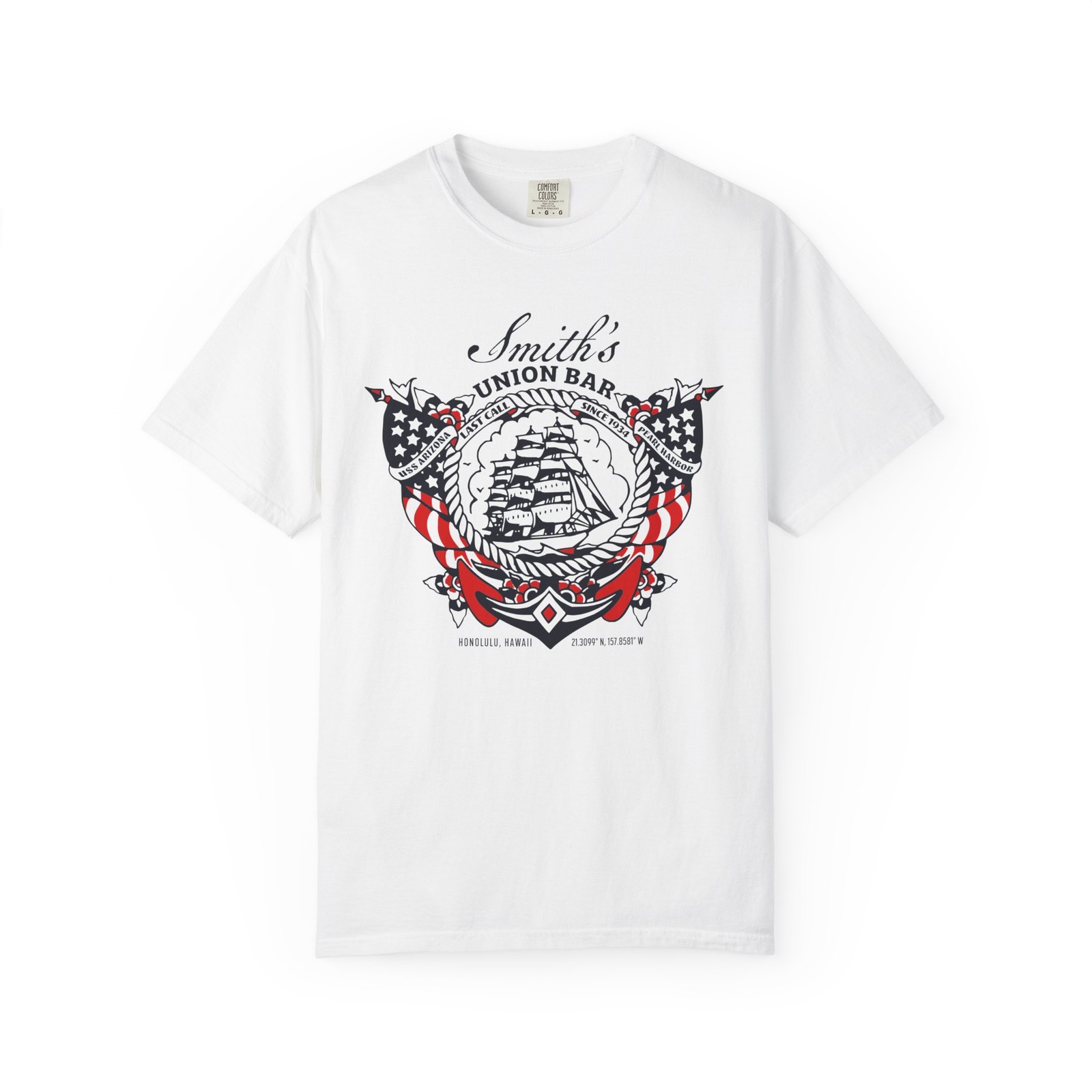 Smith’s Union Bar T-shirt, Honolulu’s Oldest Bar Shirt, Pearl Harbor Bar Shirt
