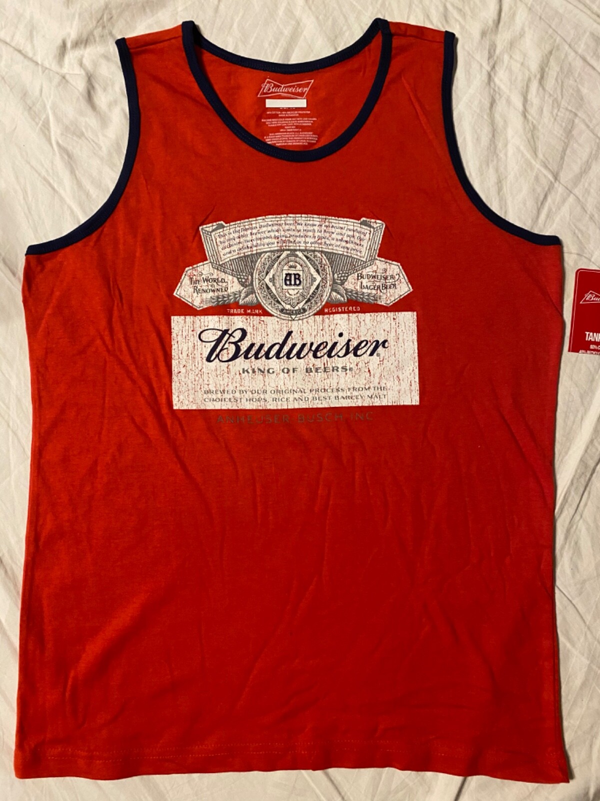 BUDWEISER Beer bottle USA king MEN’S New SLEEVELESS Tank Top muscle T-SHIRT EPIC