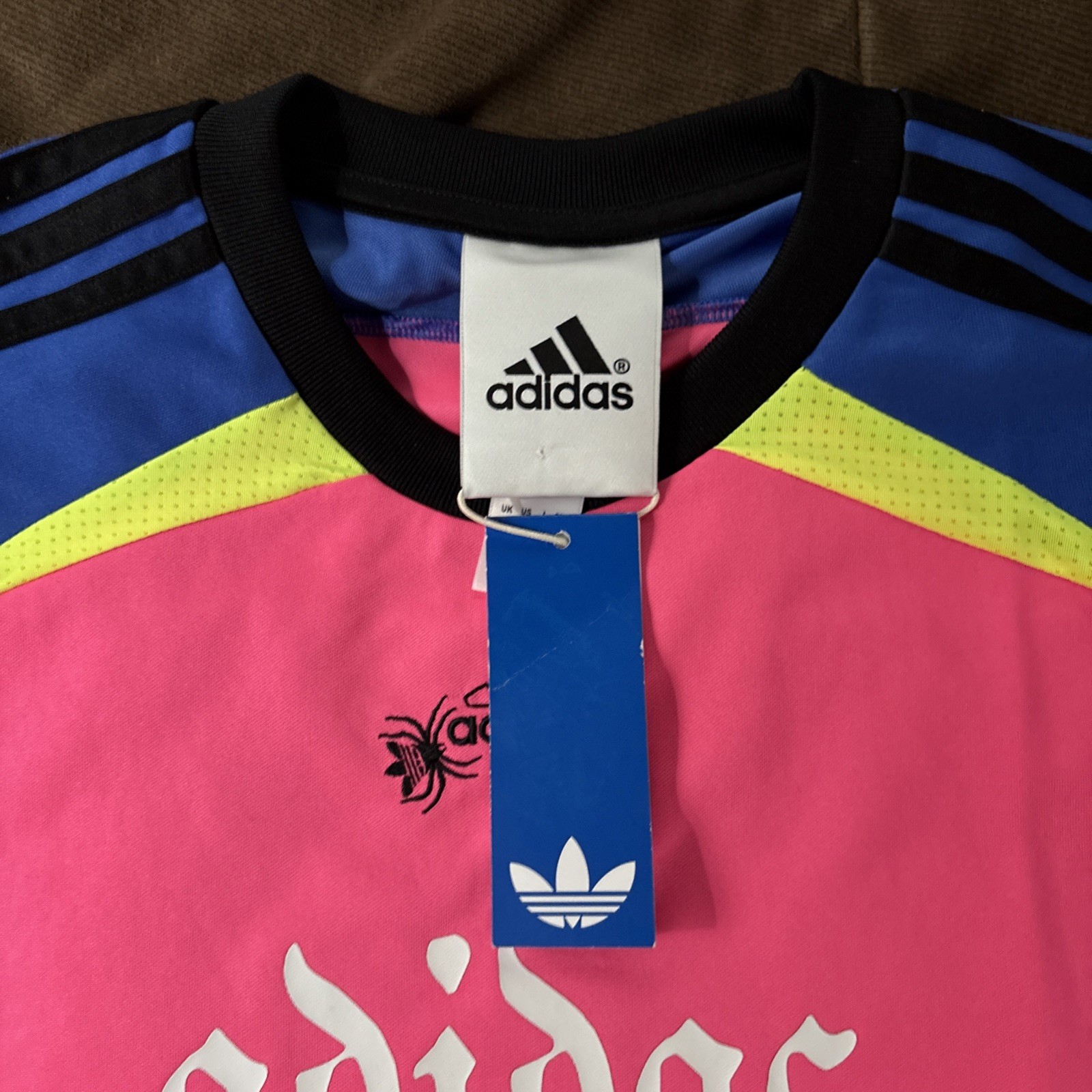 Adidas Mens Size M Pink Blue Green JW0203 Spiders Goalkeeper Loose Jersey Shirt