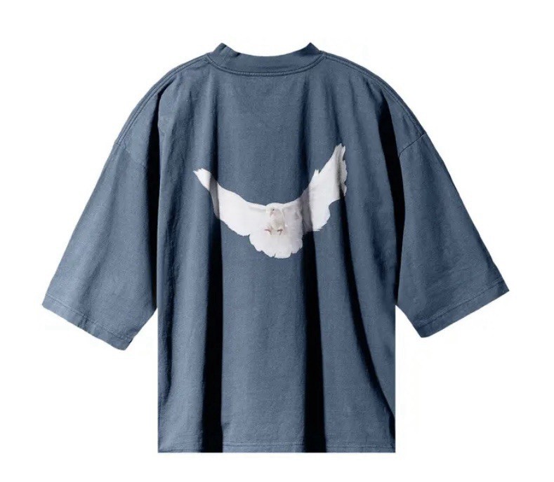Yeezy Gap Engineered by Balenciaga Dove 3/4 Sleeve Tee Dark Blue 2X