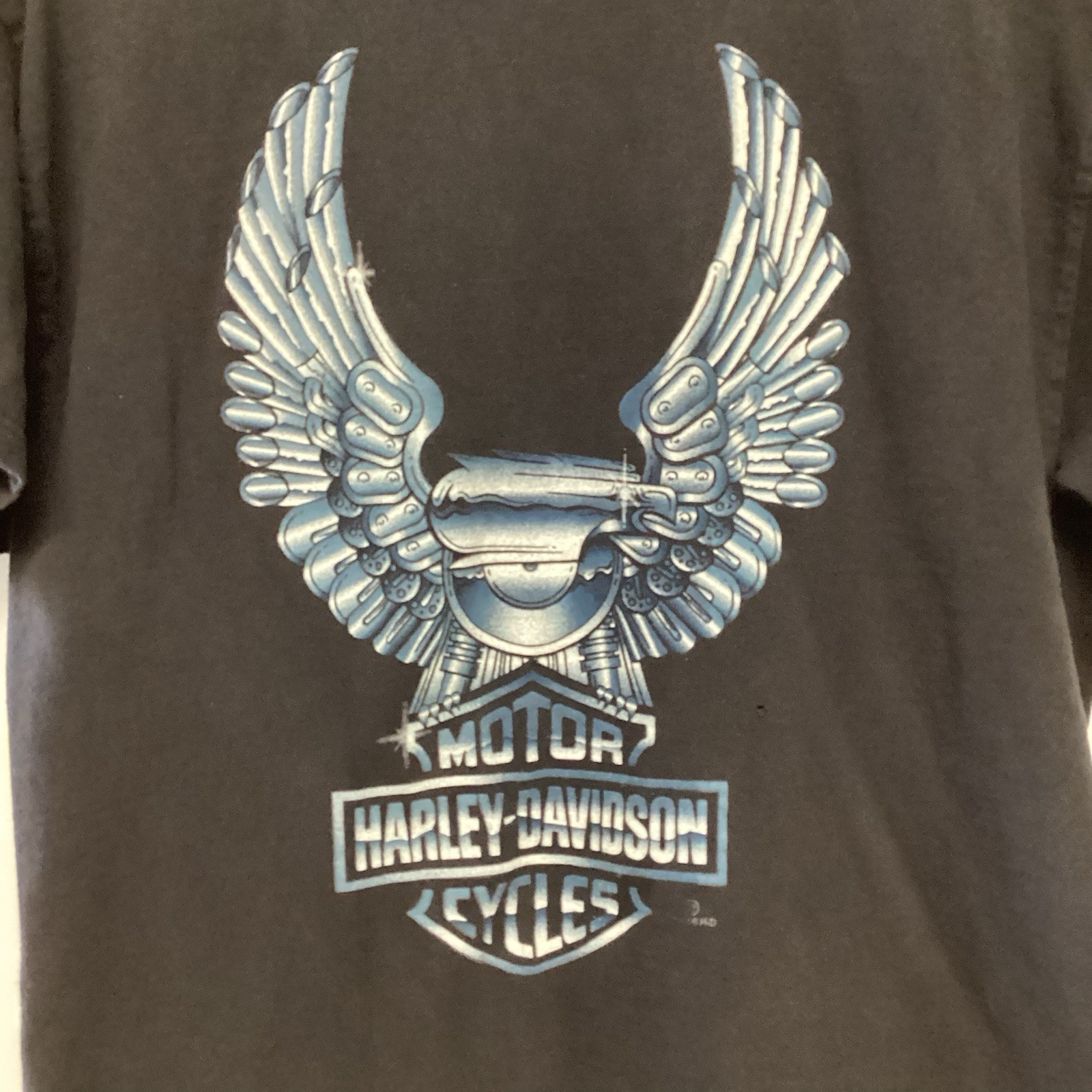 VTG Harley Davidson T-Shirt Black Lrg Biker Motorcycle Made In the USA See Pics
