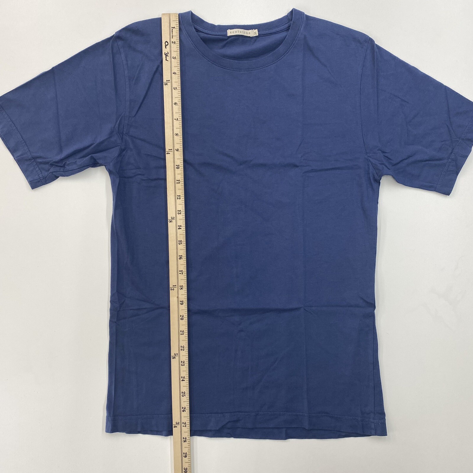 Ecolution Mens Medium Crew Neck T Shirt Blue 100% Organic Cotton