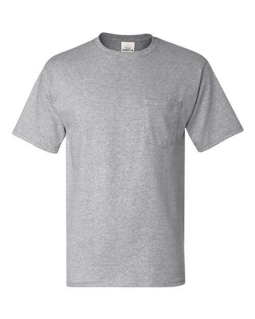 Hanes – Authentic Pocket T-Shirt 5590 XL Light Steel Gray Men New Sealed