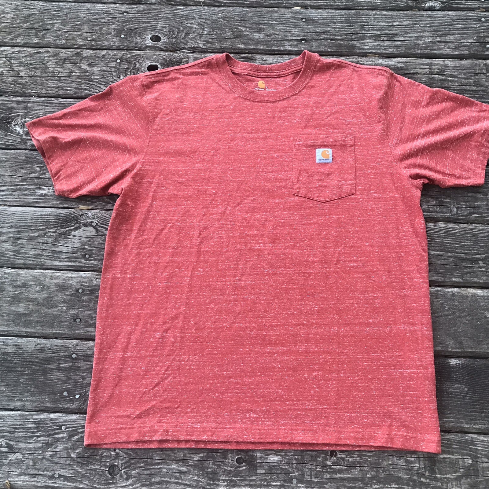 Carhartt Pocket T-Shirt Men’s Short Sleeve Crew Neck K87-Q00 Coral Heather Sz L