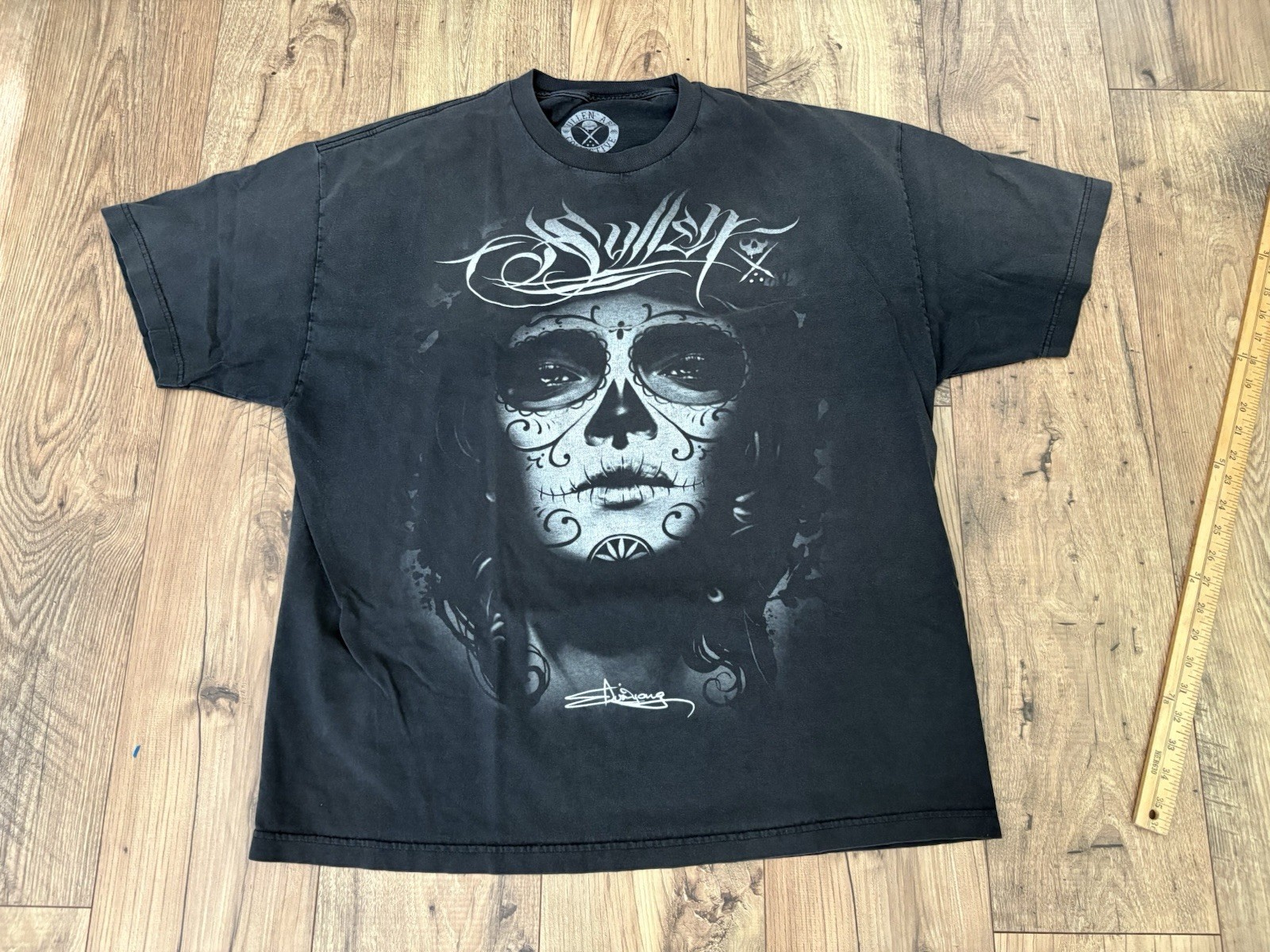 Sullen Men Shirt 2XL Black Elvin Yong Skull Ink Art Logo Graphic Tee