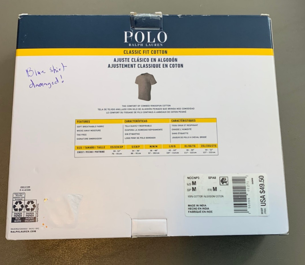 Polo Ralph Lauren Men’s 3-Pack Classic Fit 100% Cotton Crew Neck T-Shirt, Medium