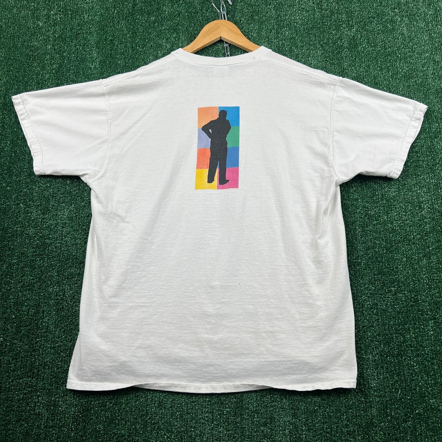 VTG Art Chicago 2001 Graphic Tee Men’s XL White Expo Print Event Back Print Y2K