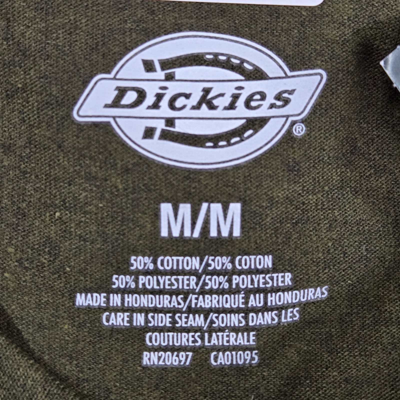 Dickies Men Shirt M Green Knit Pullover Short Sleeve Crew Neck Heavyweight NWT