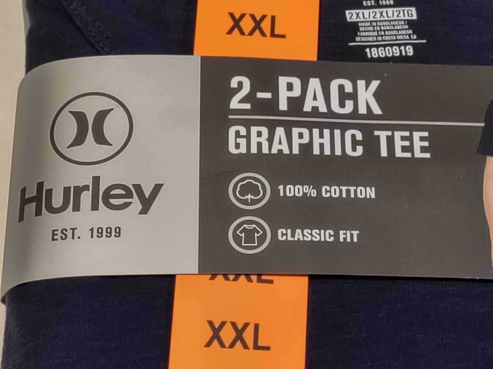 NWT – Hurley – 2 Pack Men’s Graphic Tees – Dark & Light Blue – XXL