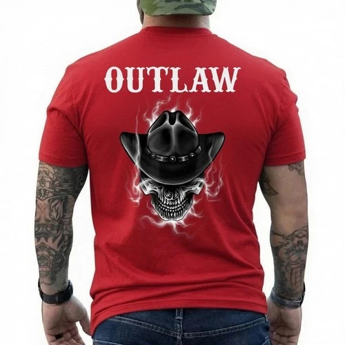 Mens Skulls Lover Skull Wearing Cowboy Hat Western Vintage T-Shirt