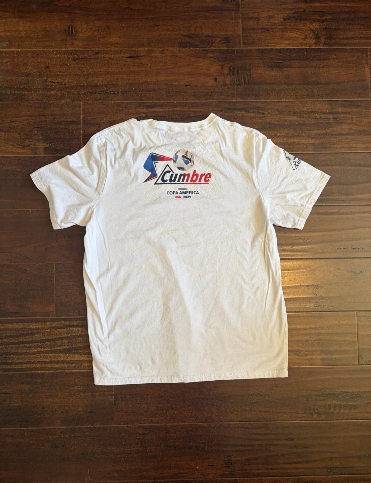 Puma Copa America 2024 ‘Cumbre’ logo tee size XL measurements pictured