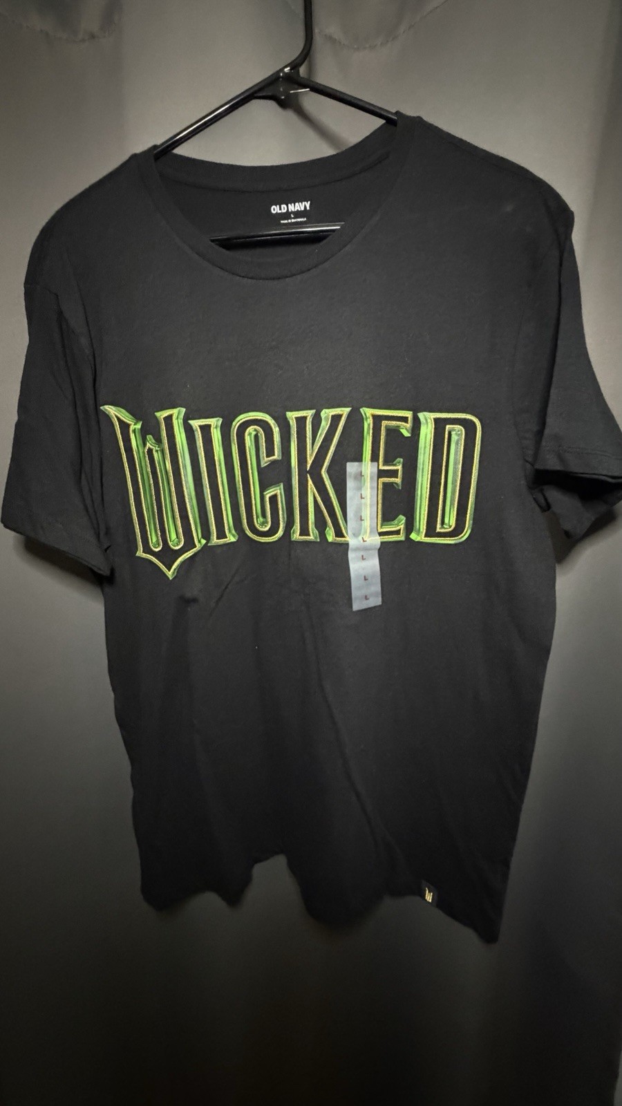 Old Navy Men’s L Black Wicked Graphic Logo Print Crew Neck Short Sleeve T-Shirt