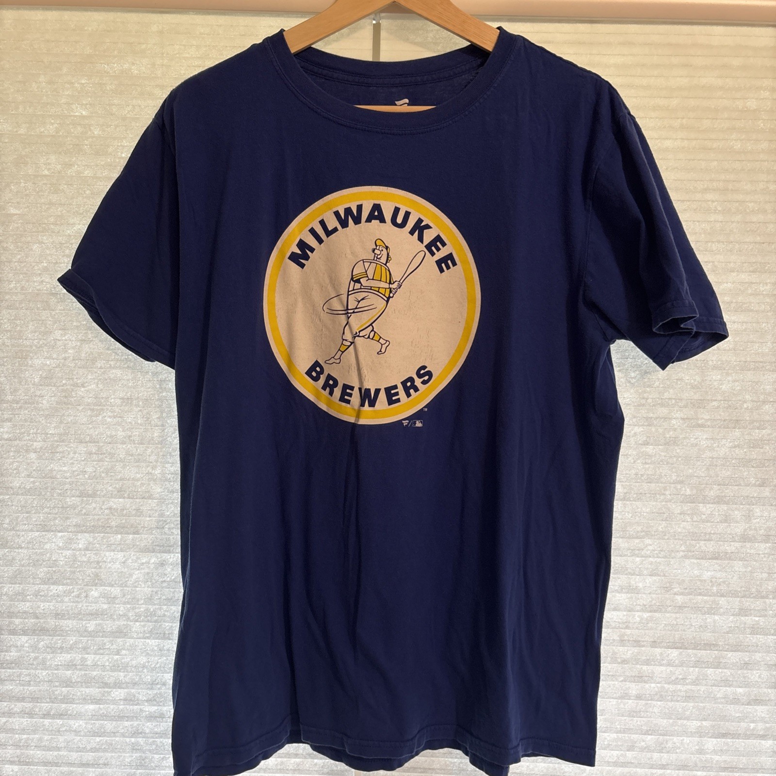 Fanatics Milwaukee Brewers MLB Mens Navy Blue Graphic T-Shirt Size Large L