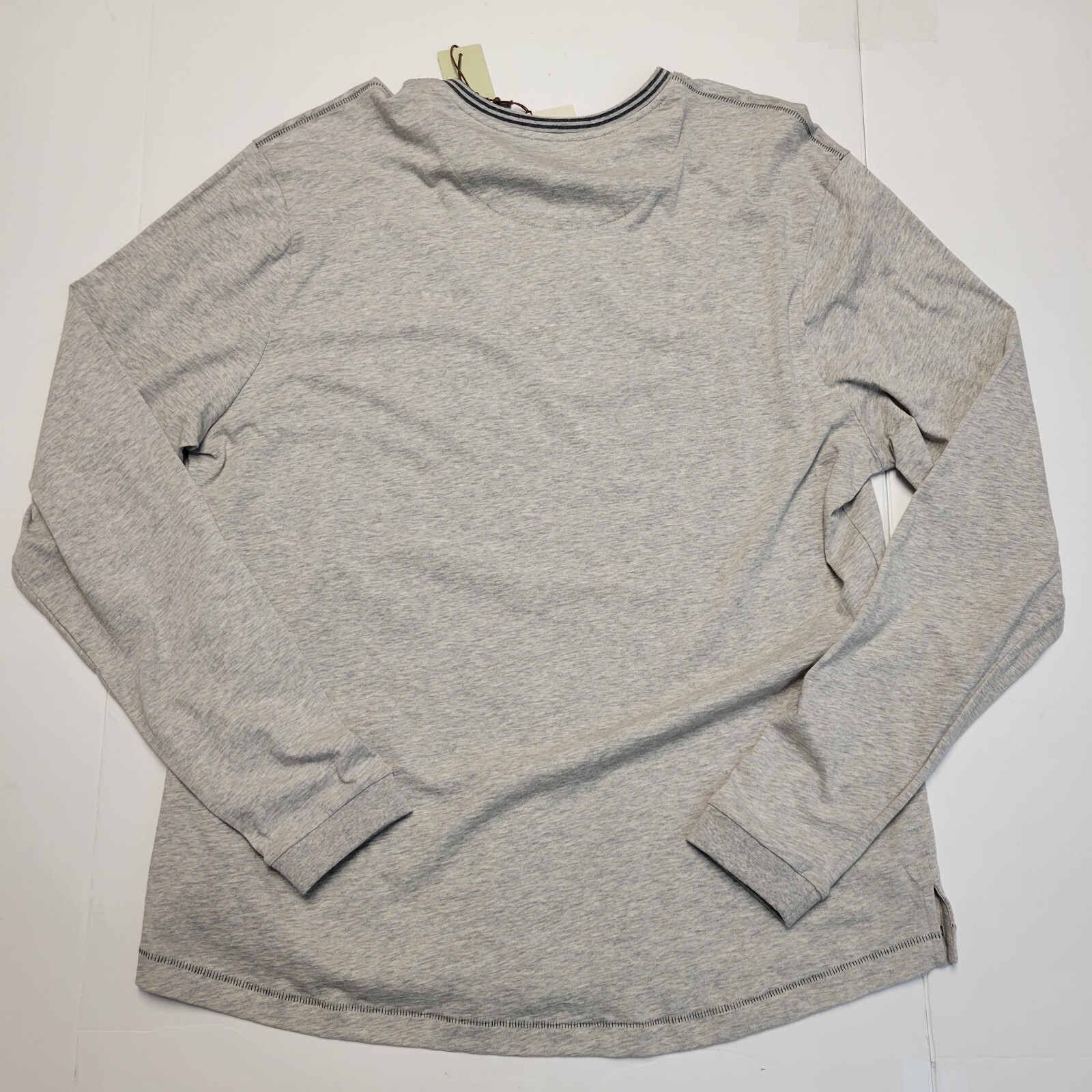$125 New LEFT COAST TEE V-Neck Shirt L/S Cotton Men’s XL X-LARGE Gray Pocket