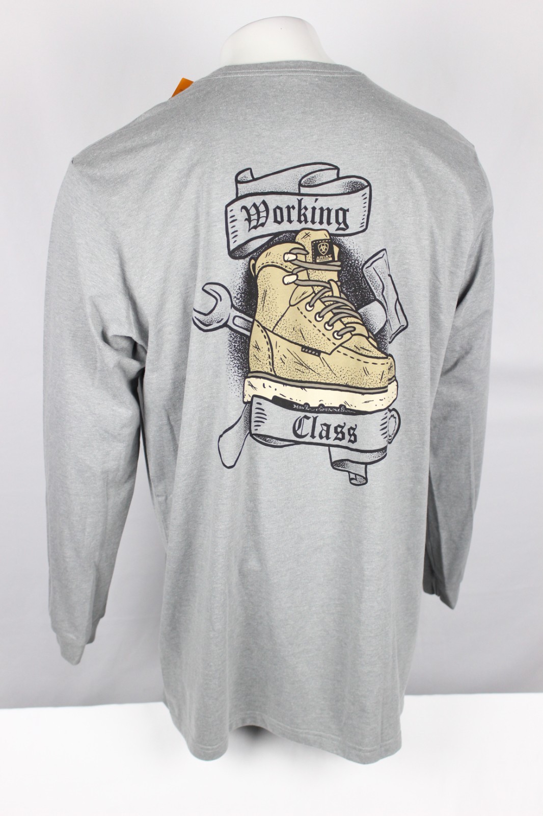Ariat Men’s Rebar Cotton Strong Bare Working Class Pocket T Shirt Heather Grey