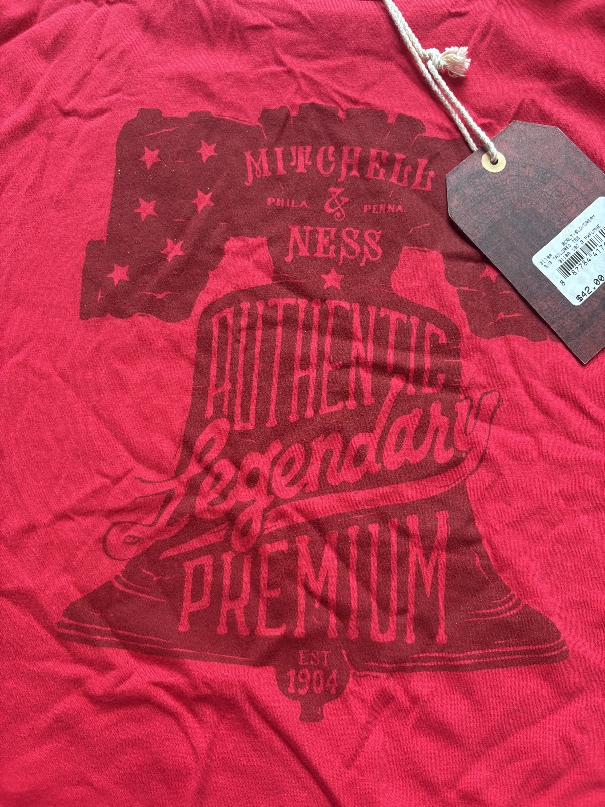 Large Mitchell & Ness Branded with M&N LOGO AND BELL ON FRONT TAILORED FIT