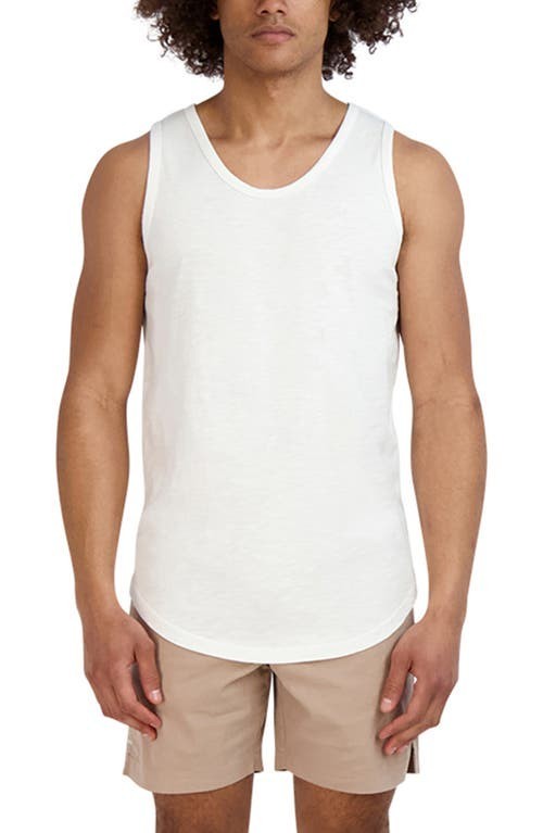 Goodlife Sun Faded Slub Scallop Tank Men’s XXL White Solid Scoop Neck Pullover
