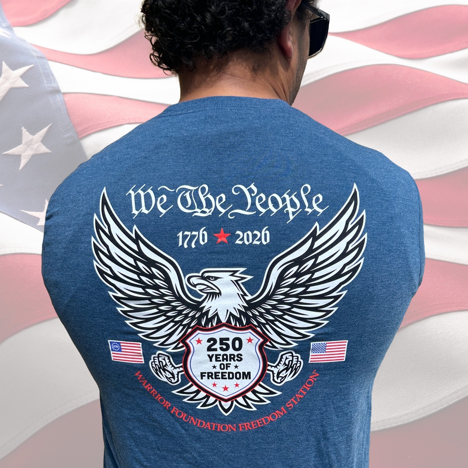 250th Anniversary Patriotic Men’s Blue T-Shirt