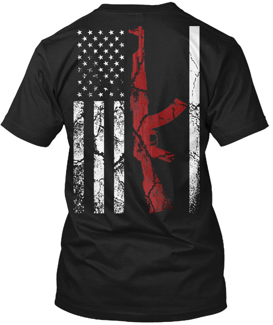 Ak 47 Flag T-Shirt Made in the USA Size S to 5XL