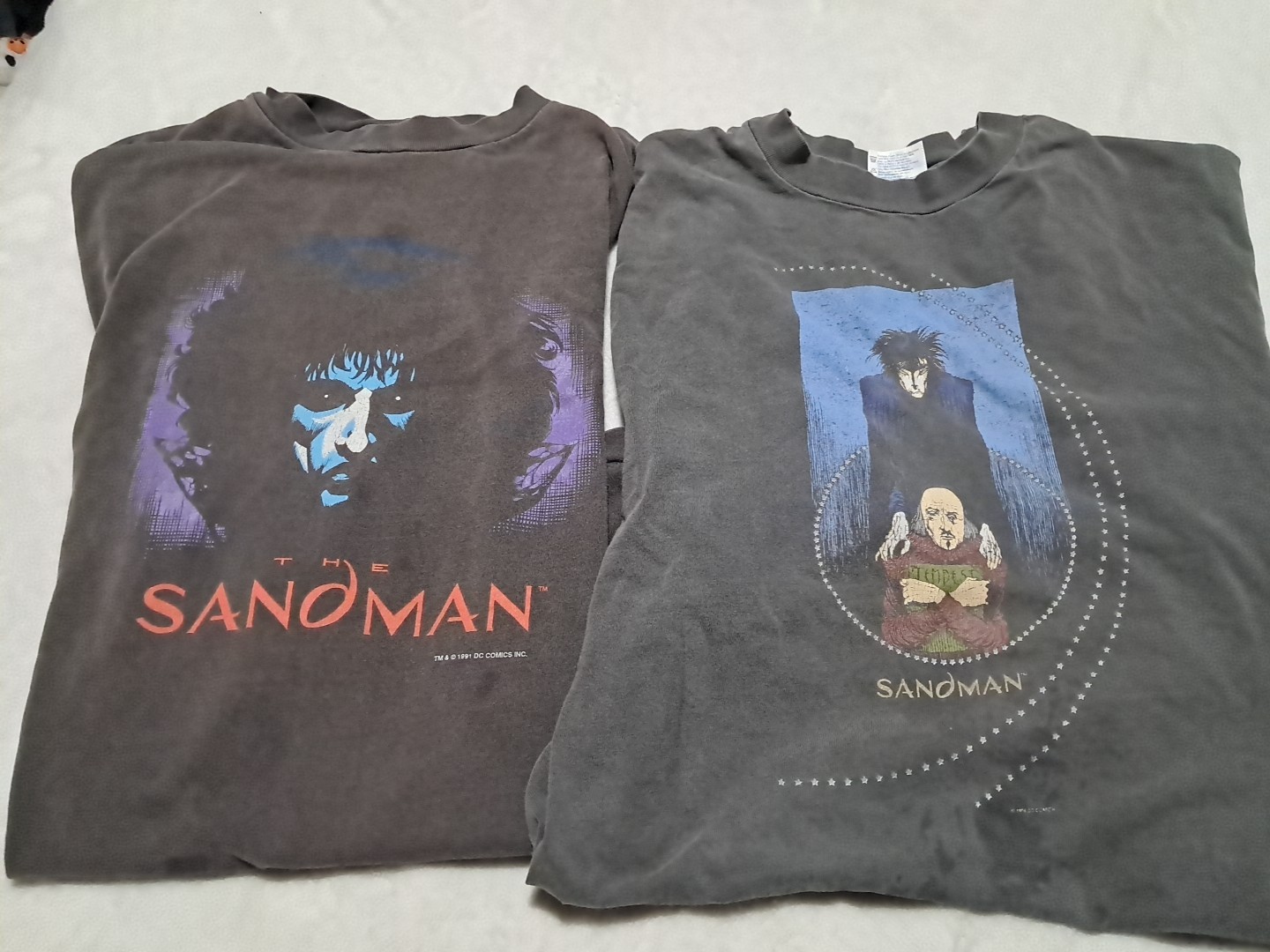 2 Vtg The Sandman DC Comics Faded T-Shirt Black Size XL Graphitti 90s See Pics