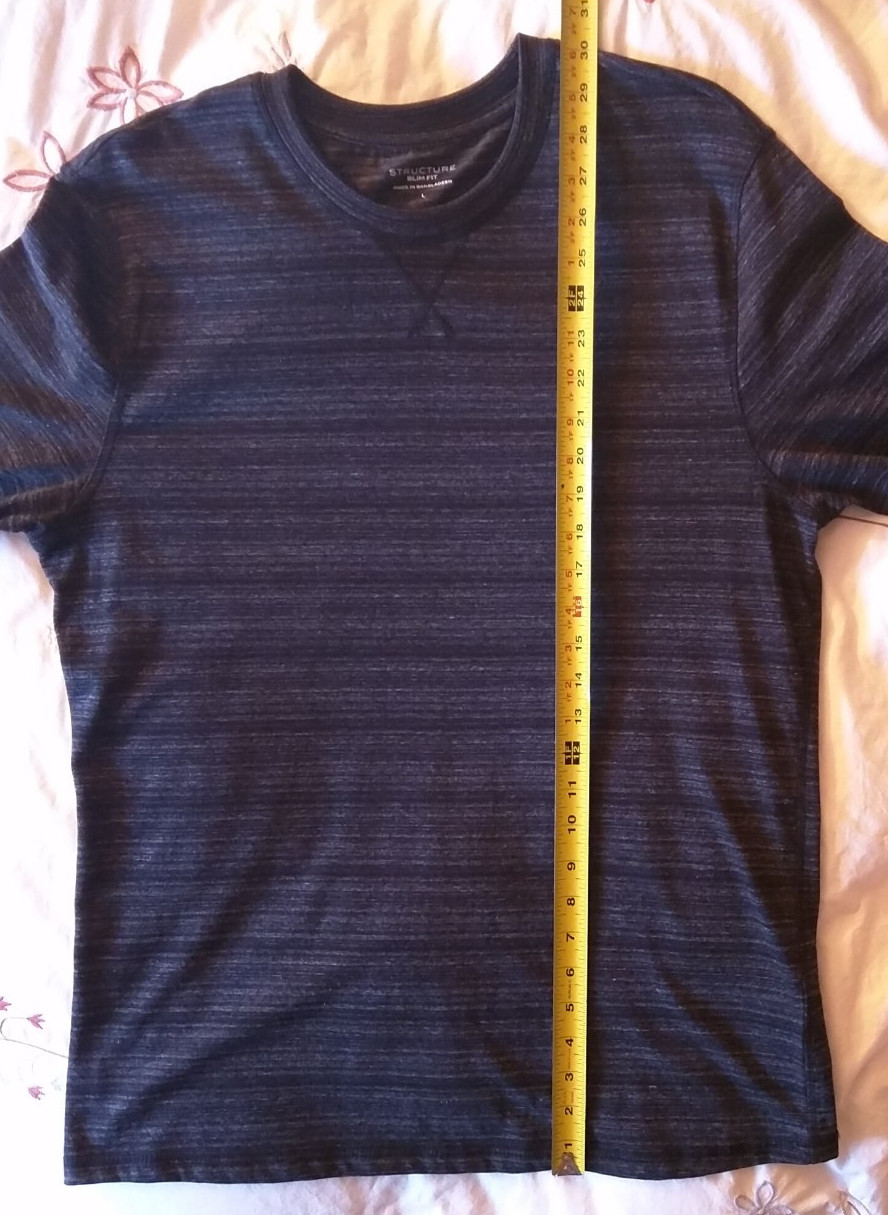 Structure Men’s Slim Fit Long Sleeve T-Shirt L Black/Dark Gray Soft Hardly Worn!
