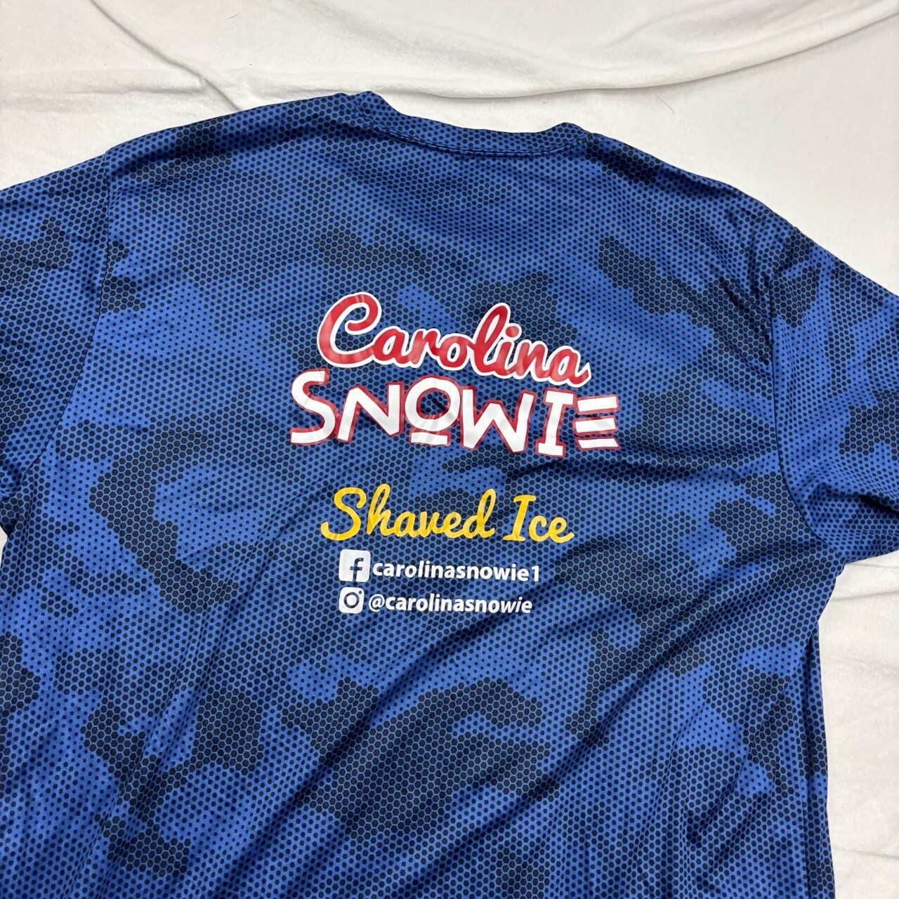 Carolina Snowie Unisex Sports T-Shirt Blue Camouflage Short-Sleeve Medium