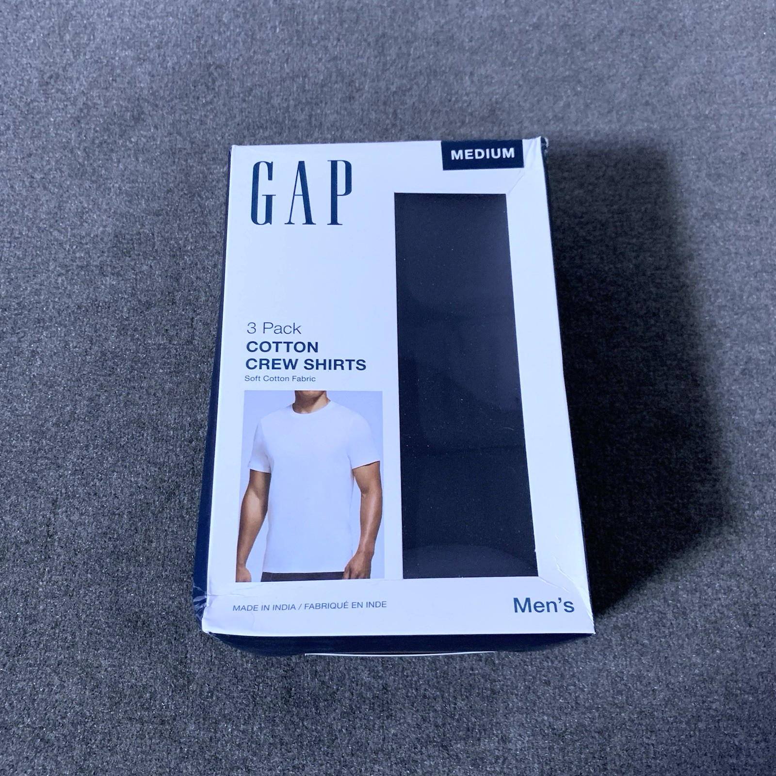 Gap Men’s 3-Pack Undershirts Medium M Cotton Crew Neck Classic-Fit Black T-Shirt