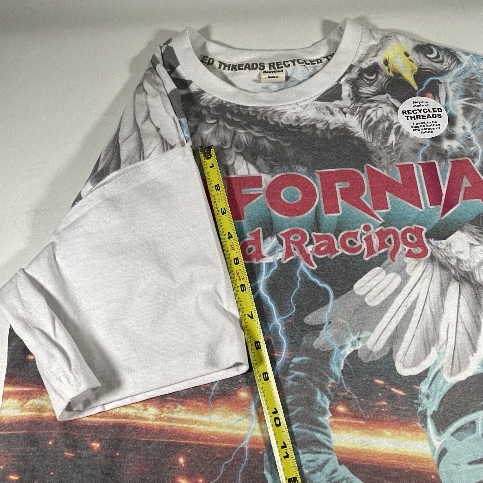 Recycled Threads California Speed Racing T Shirt M Front Back Graphic NWT Eagle