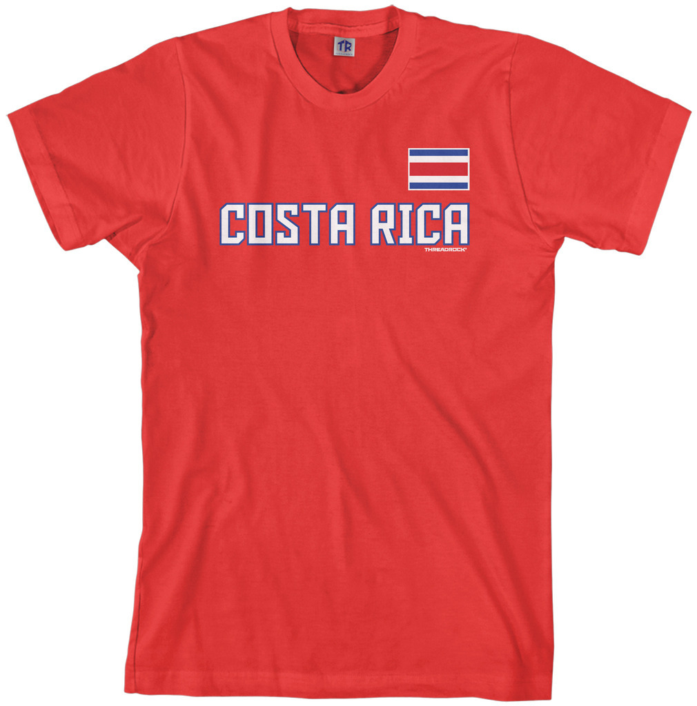 Threadrock Men’s Costa Rica National Team T-shirt Flag Pride