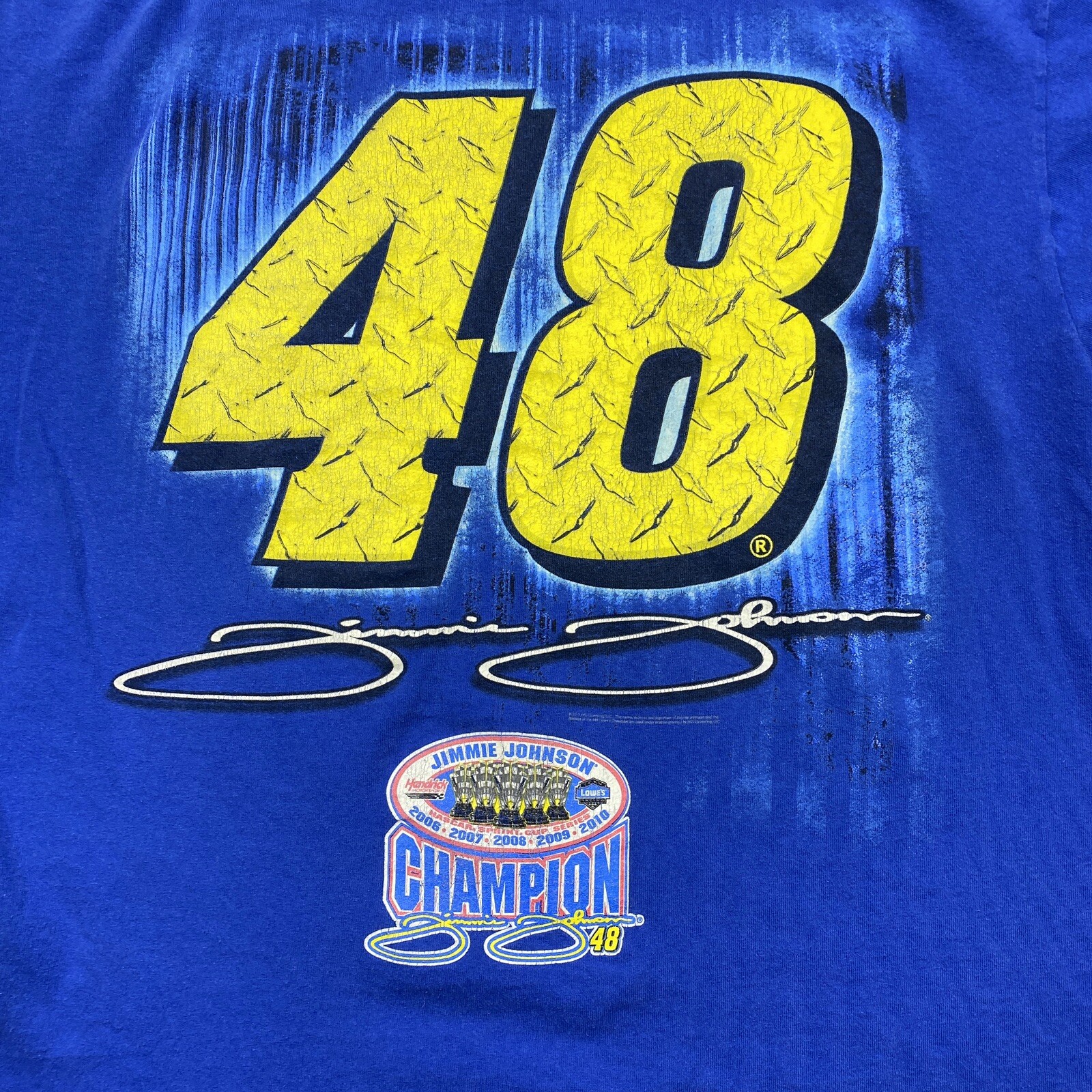 Jimmie Johnson Nascar Racing T Shirt Adult XL Crisp Logo Double Sided