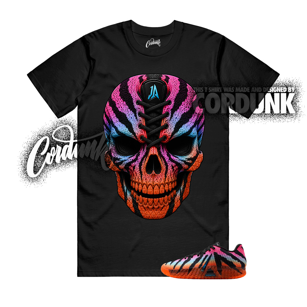 Ja 3 At Dawn Black Total Orange Hyper Pink Baltic Blue T Shirt Match SKULL
