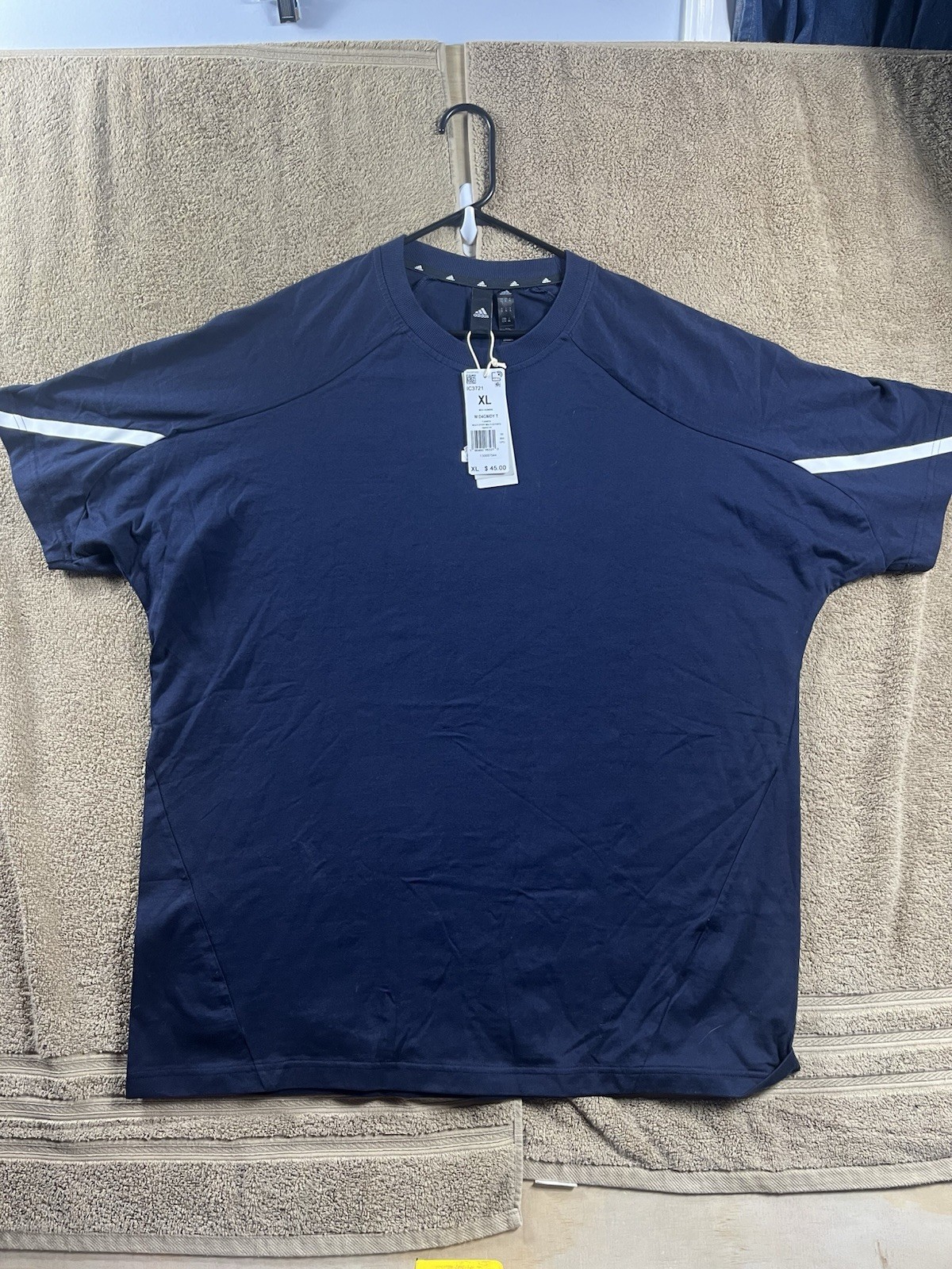 Brand New W/Tags Adidas Men’s Fit Tee Shirt Middle Logp Blue Size Extra Large XL