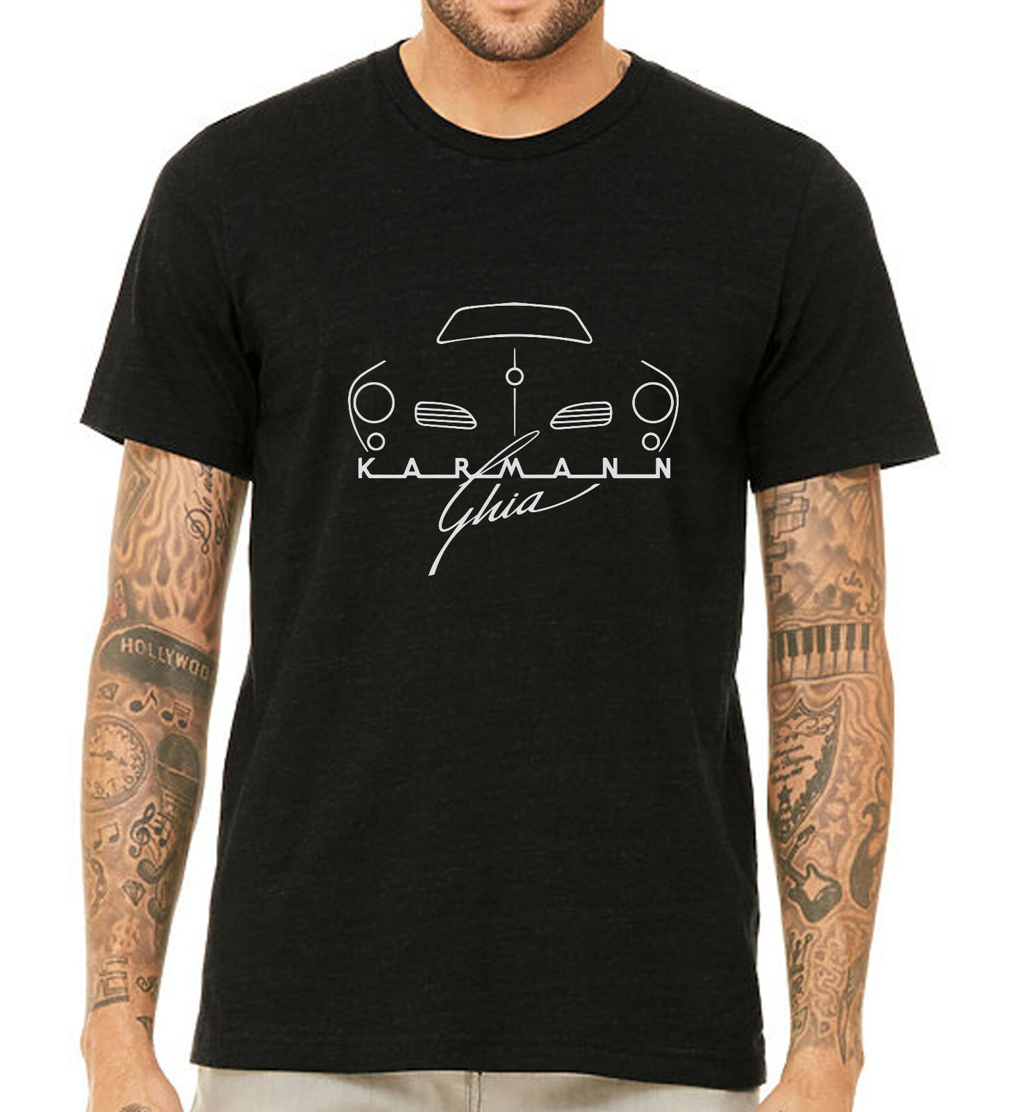 Retro Karmann Ghia Script & Front View Tee (5 Color Choices)