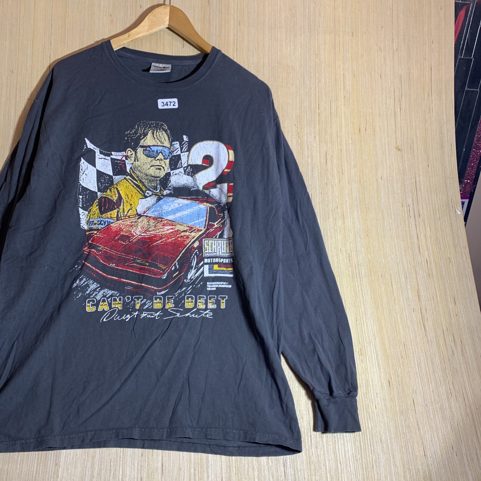 VTG Dwight Schrute Shirt Adult Large Grey Long Sleeve Men’s Graphic Print