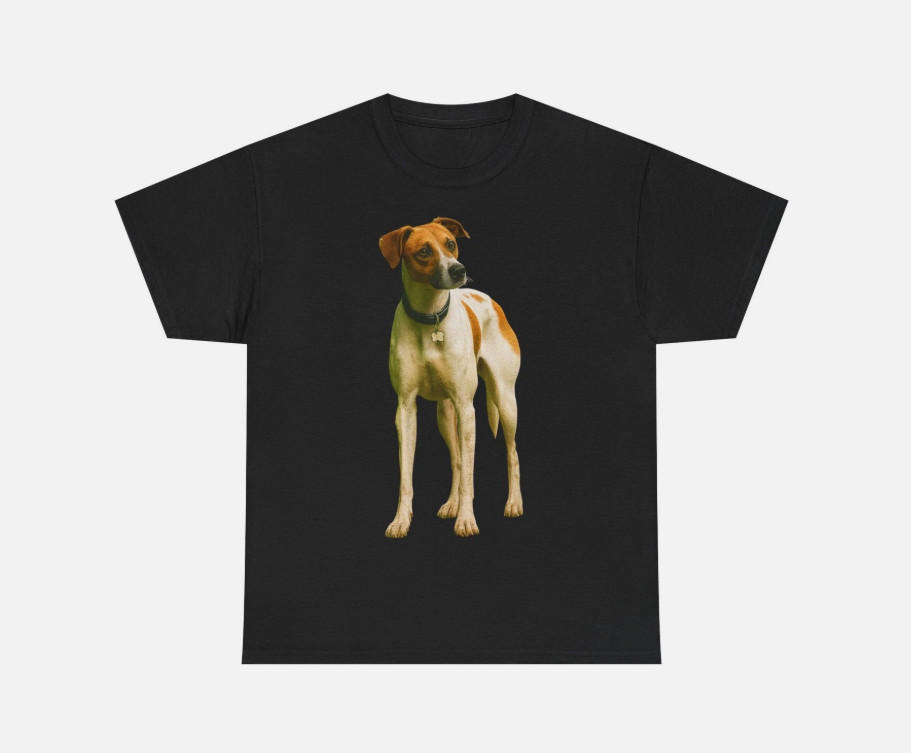 Standing Dog Tee | Small Brown White Dog Illustration NEW