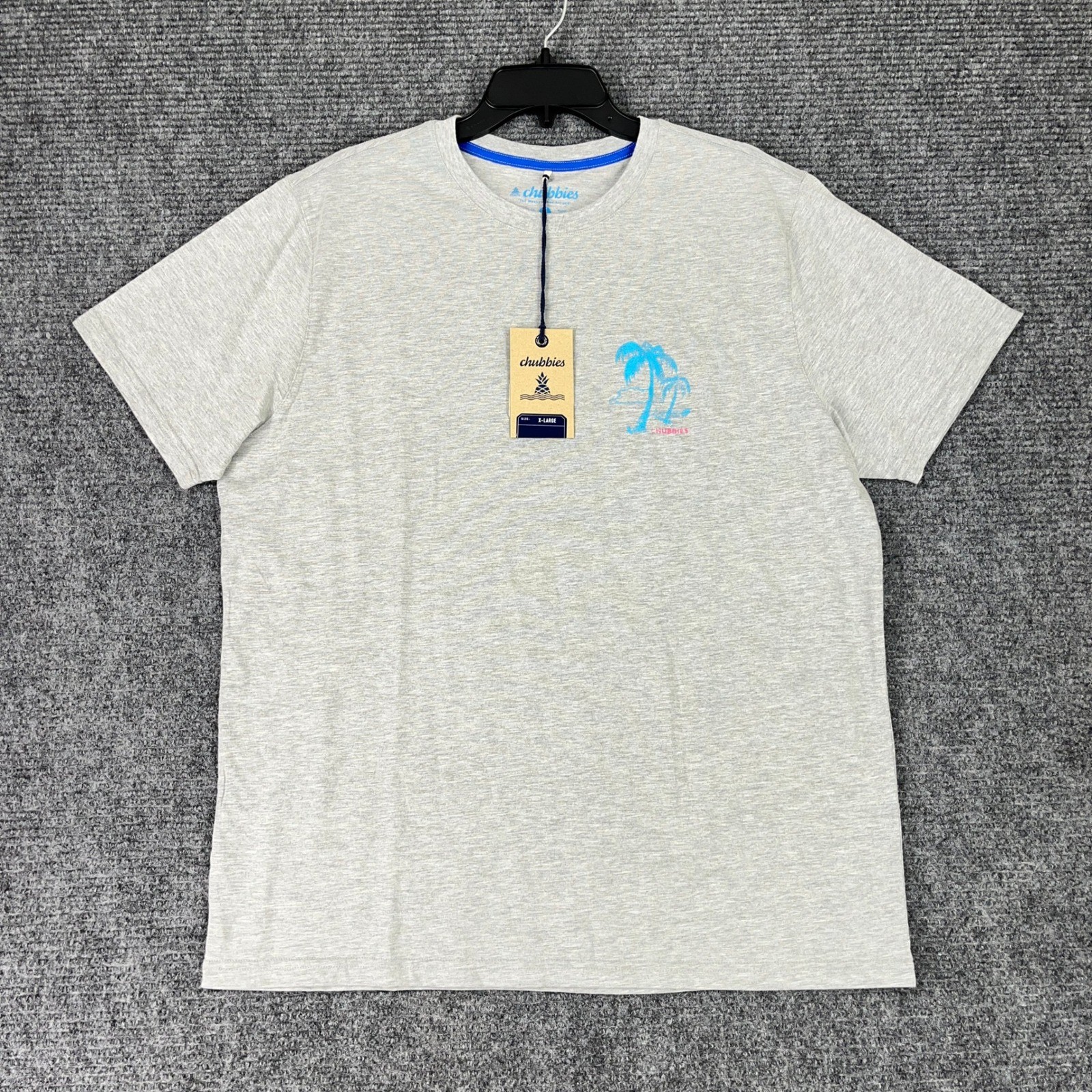 Chubbies Mens XL Grey Palm Tree Graphic T Shirt The Weekend Has Arrived