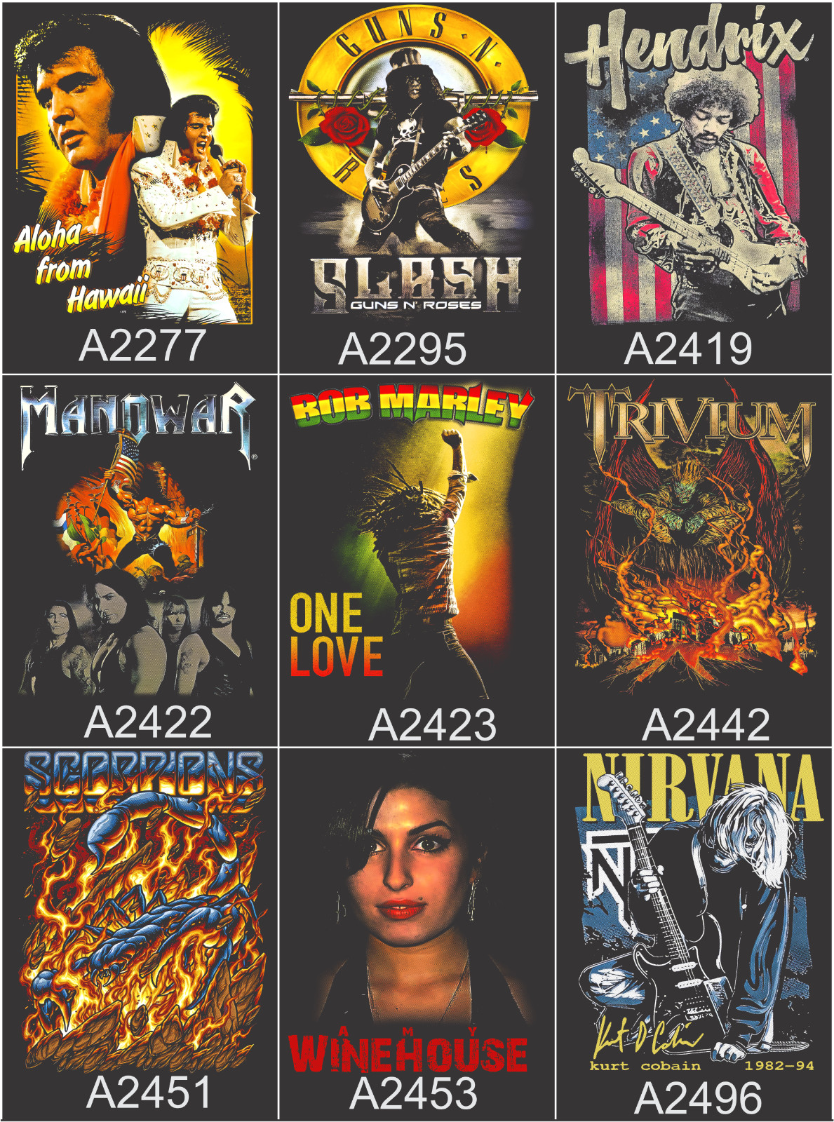 Lot of 3 Mens Rock Band Graphic T-Shirts Music Tee Bundle Concert Tour Shirts