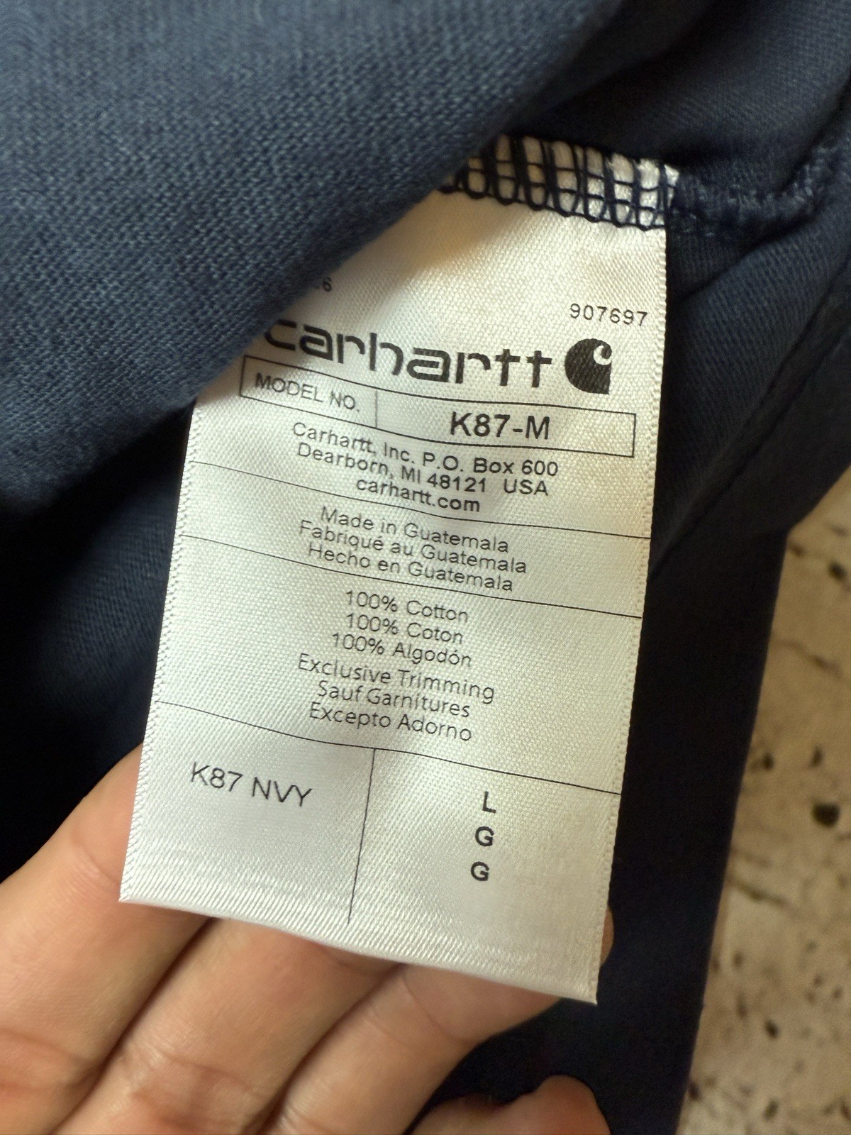 Carhartt K87-M Loose Fit Navy Blue Men’s Short Sleeve Pocket T-Shirt NWT – Sz L