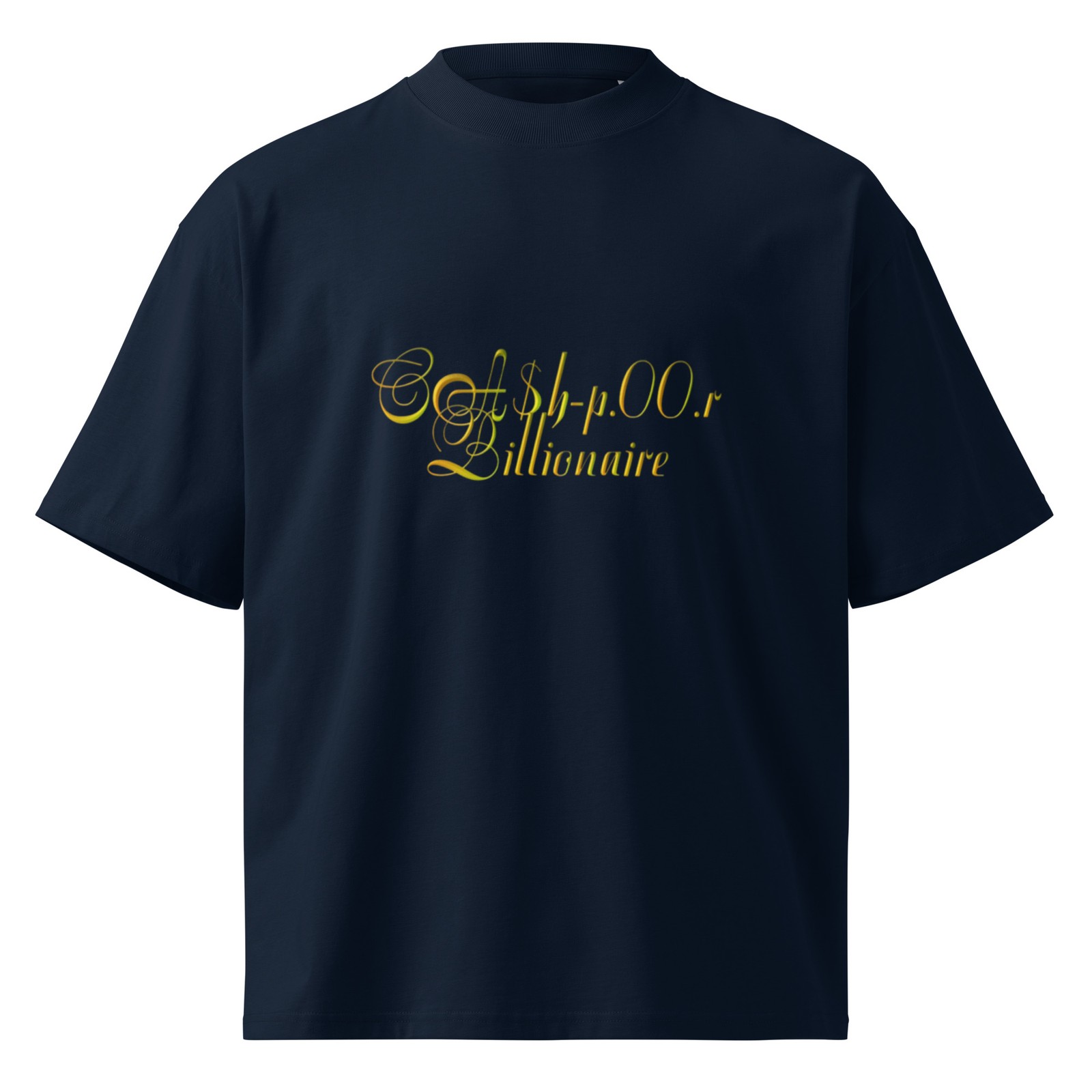 Unisex organic oversized high neck t-shirt