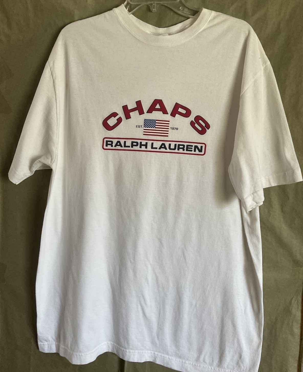 Chaps Ralph Lauren T Shirt Tee ,White Size L/G Cotton(pre owned,but Never Used )