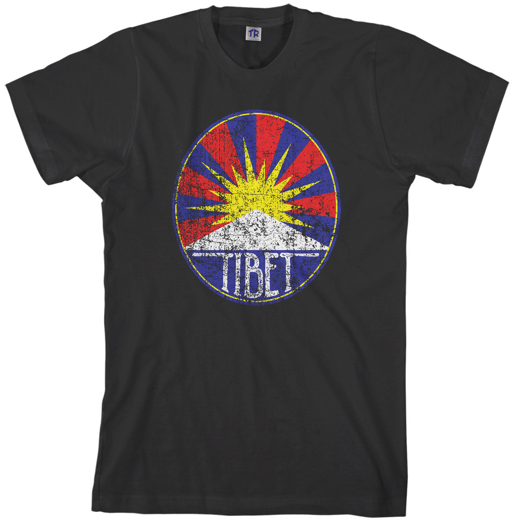 Threadrock Men’s Tibetan Flag T-shirt Tibet Snow Lion