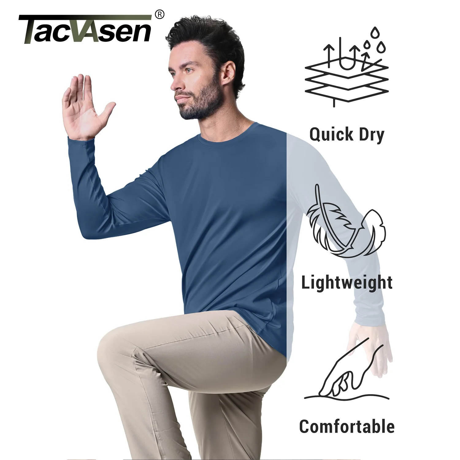 80+ Sun Protection T-shirts Men’s Qui Dry Long Sleeve Athlectic T