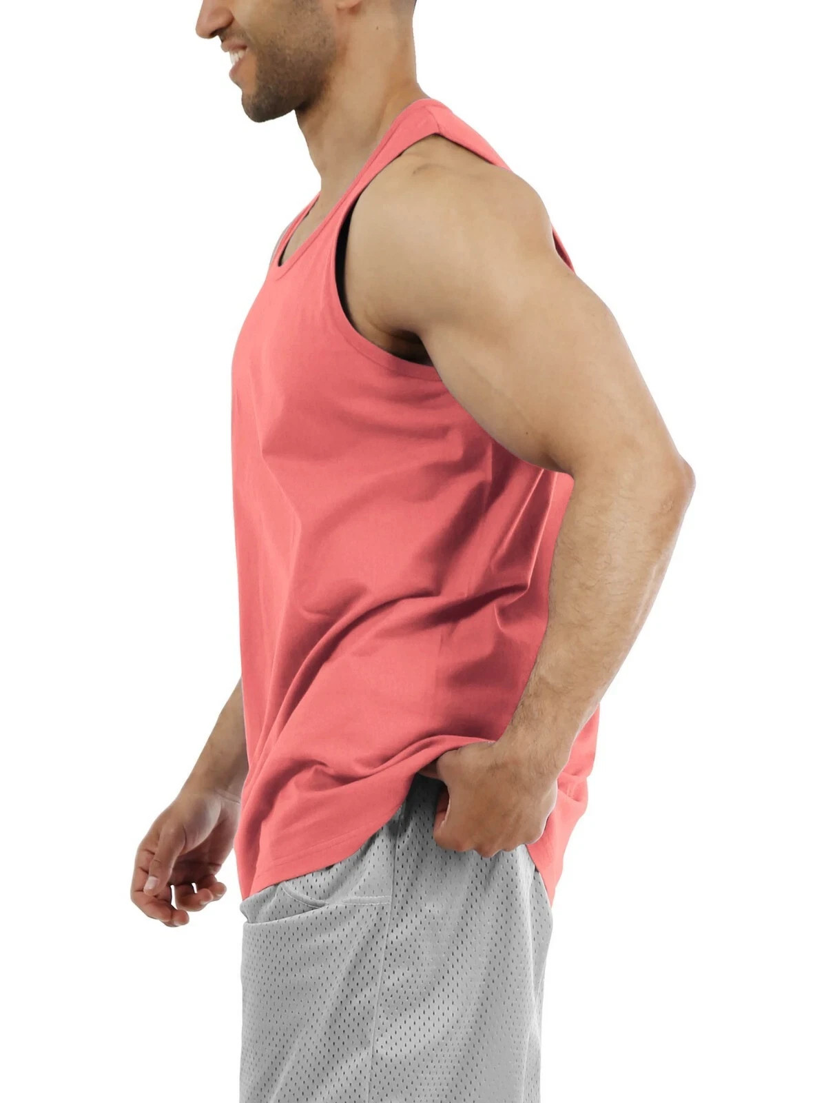 Mens Tank Top Muscle Gym Sleeveless Plain T-Shirts Tee A-Shirt 100%Cotton NEW