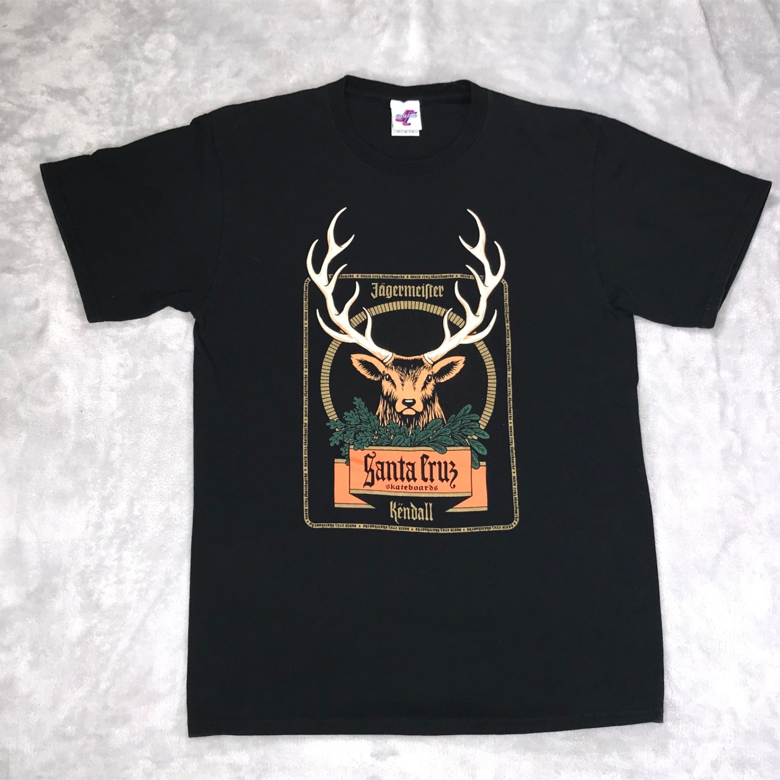 Santa Cruz Skateboards Jagermeister Jeff Kendall Deer 1990’s Skater (M) T-Shirt