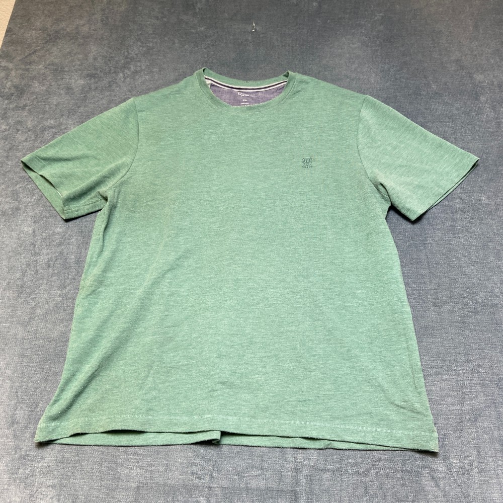 Chaps T-Shirt Mens 2XL Heather Green Embroidered Logo Everyday Wear Casual Tee