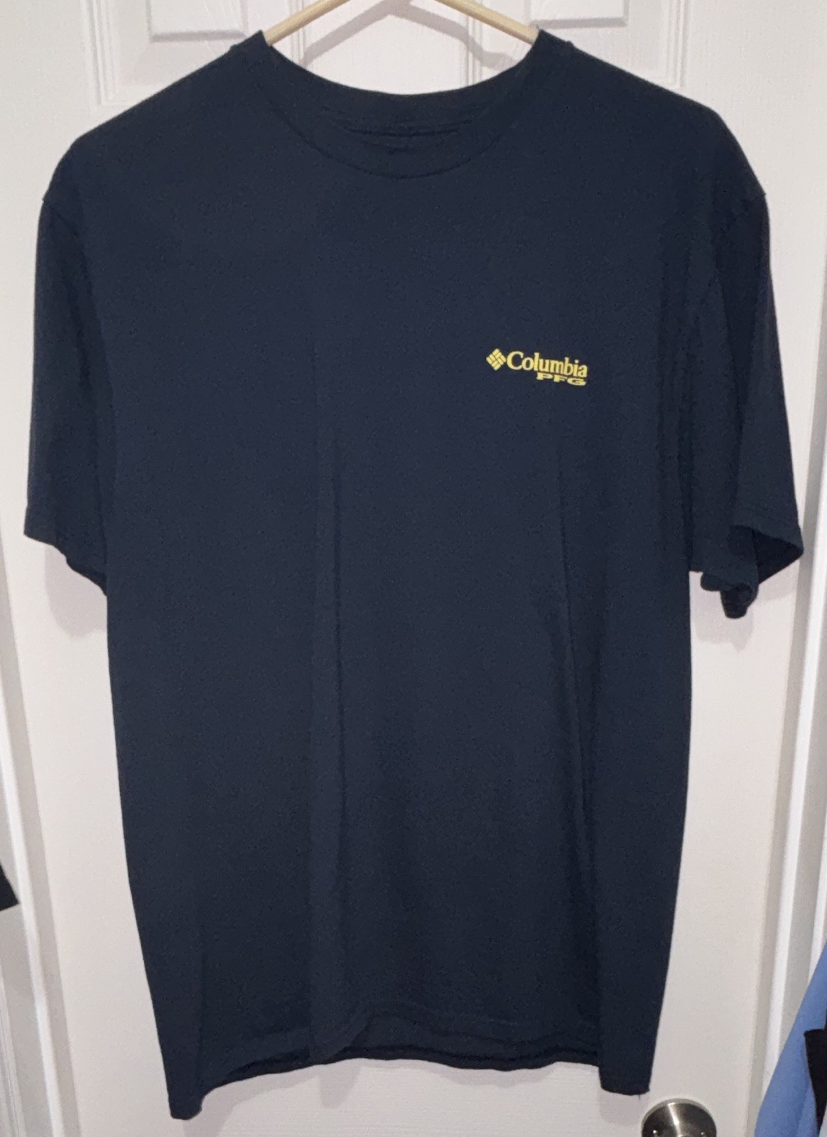Columbia PFG Fish Graphic Logo Crew Neck T-Shirt Black Men’s XL Easy Care