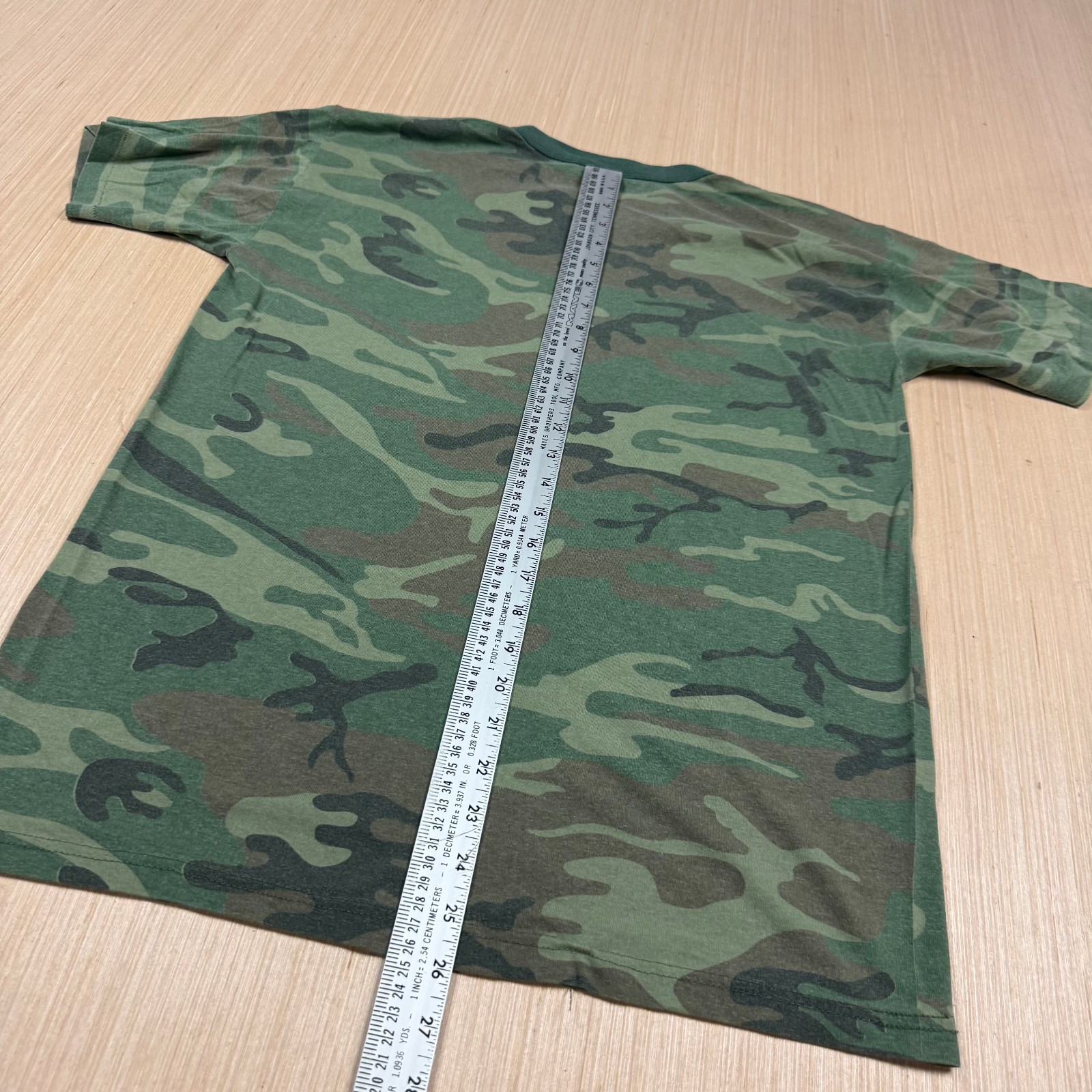 Vintage 90s Rothco Camo Ringer Large Single Stitch T Shirt Made in USA army