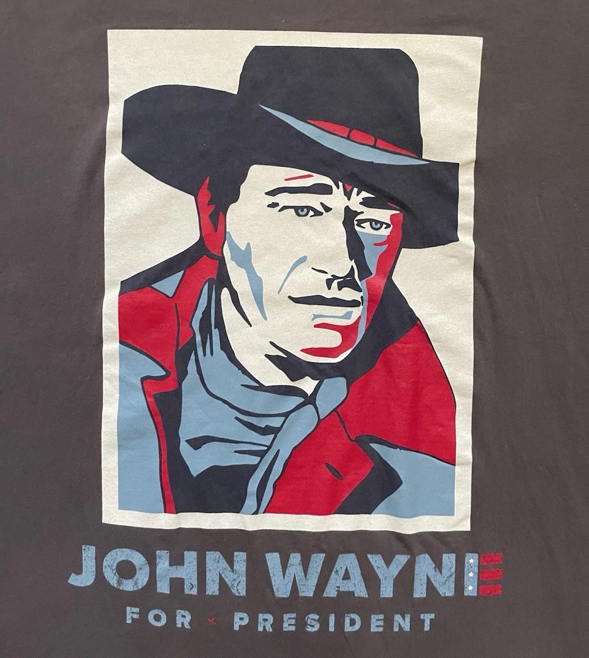 John Wayne for President American Made Light Gray Cotton Tshirt – Men’s Sz XL