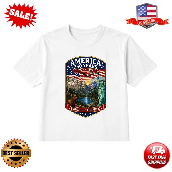 America 250 Years Freedom Shirt 1776-2026 Patriotic USA Flag July 4th Tee